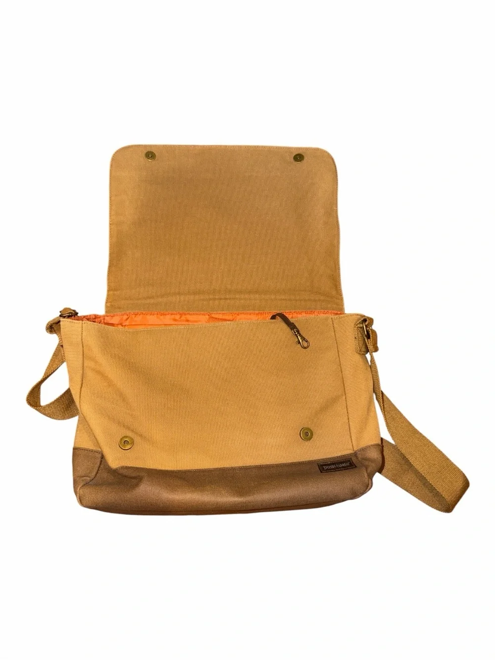 Pacsafe Tan and Brown Canvas Messenger Bag